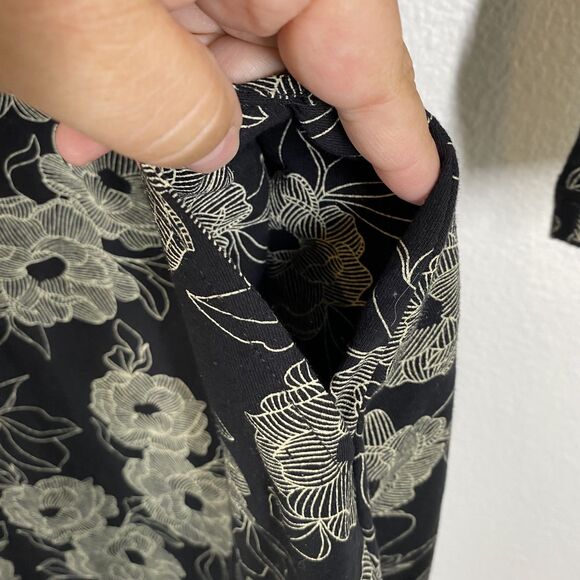 Effie's Heart Mini Dress Womens Small Black Floral Long Sleeve Pockets Fit Flare - Picture 4 of 10